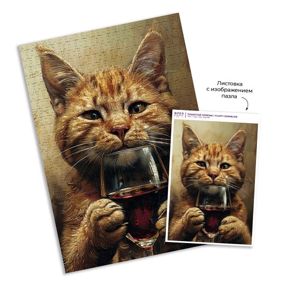 Пазл 500 элементов, Пушистый сомелье, Фрея PZL-500/58