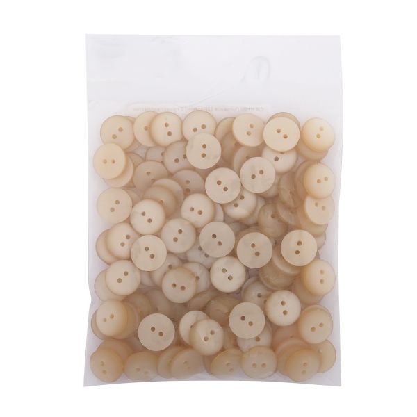 Пуговицы на 2 прокола 22L (14мм), пластик (col.27 светло-бежевый), CR-K18M, 144 шт