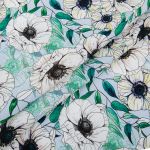 Ткань для пэчворка Peppy Цветущие анемоны 50х55 см, 140±5 г/м², ЦА-01 голубой