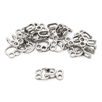 Крючки пришивные декоративные 12х22 мм, nickel, серебро, никель, 12 шт