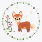 Набор для вышивания нитками Panna, Живая картина, Рыжая лисичка, 10х10 см