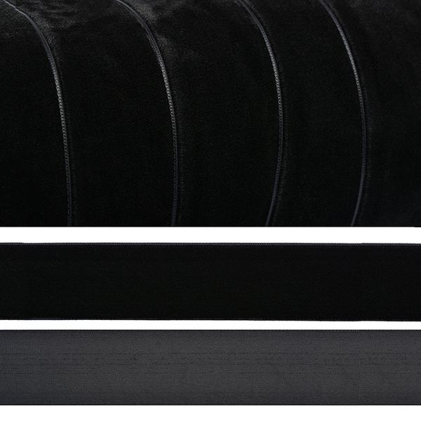 Лента бархатная (тесьма) 15.0 мм / 20±1 метров, нейлон, черный