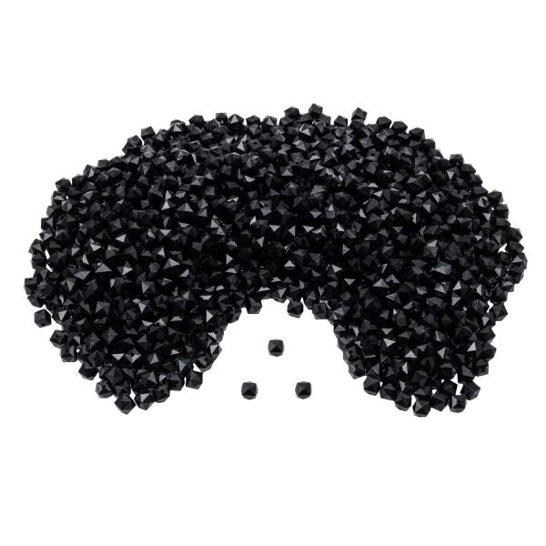 Бусины акрил ⌀10 мм, прозрач. в цвете, граненый куб, 500 г, Astra&Craft (672 черный)