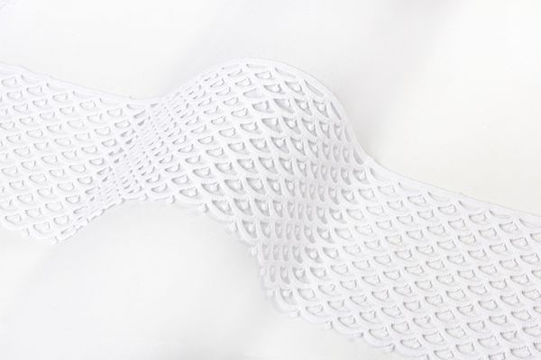 Кружево гипюр (плетёное) широкое 145 мм / 10 м, белый, Gamma GGM-14501