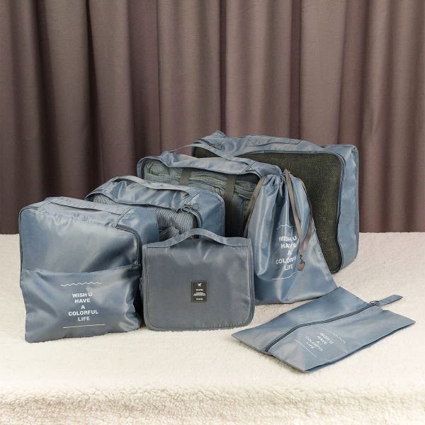 Органайзер дорожный для чемодана 8 предметов (серый)