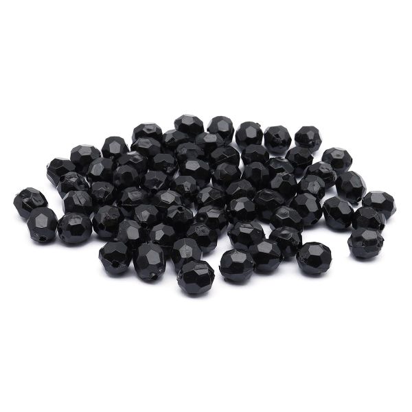 Бусины акрил ⌀10 мм, прозрач. в цвете, граненые круглые, 25 г, Astra&Craft (MG.3241.45 черный)