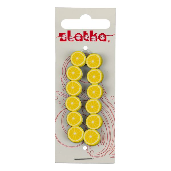 Бусины полимерная глина ⌀10 мм, 70 шт (6х12 шт), /РП/, №01 лимон, Zlatka PCV