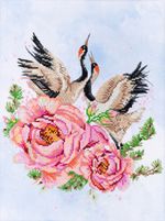 Алмазная (кристальная) мозаика Фрея, на подрамнике Пара журавлей, 30х40 см