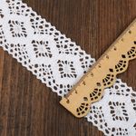 Кружево вязаное (тесьма) хлопковое 40 мм / 10 метров, диз.5042 цв.01 белый, Kruzhevo