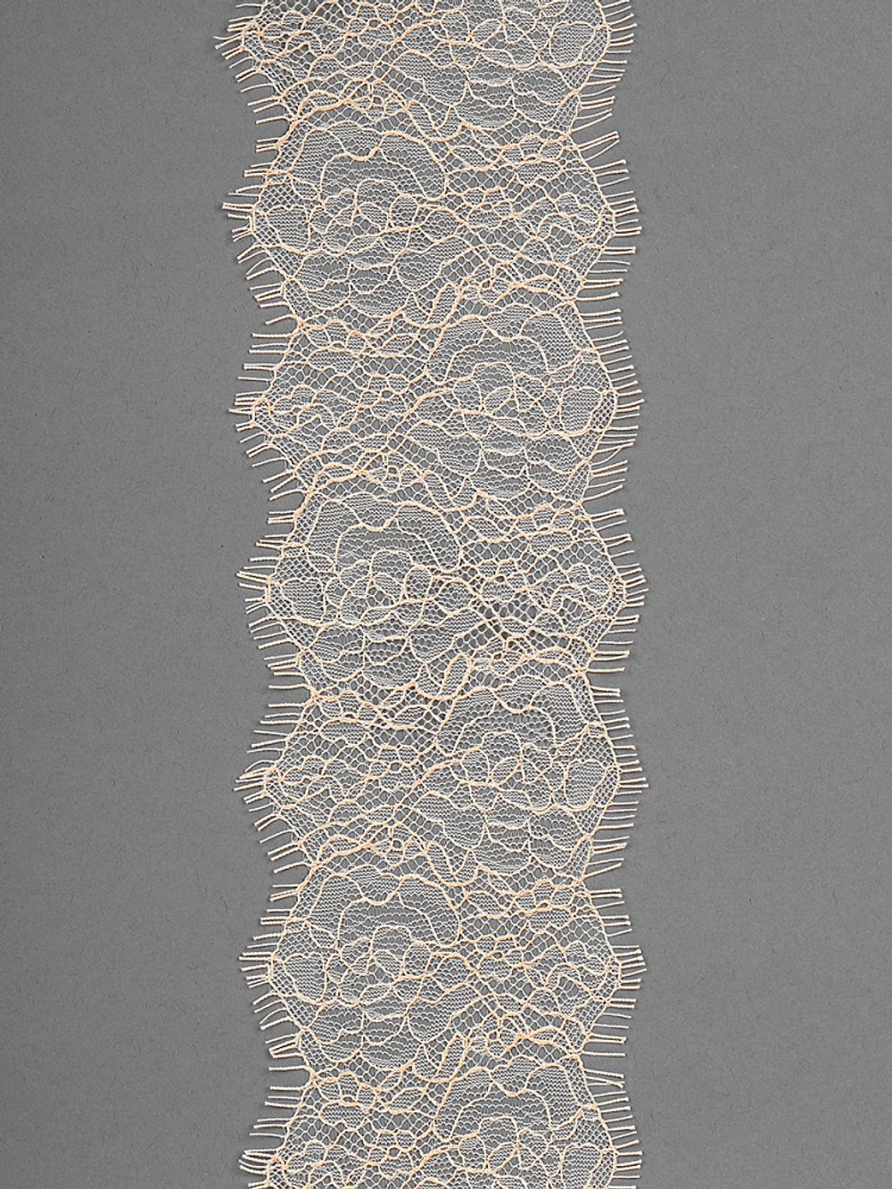 Кружево шантильи (реснички) 80 мм / 3 метра, TBY.75231, серебристый пион