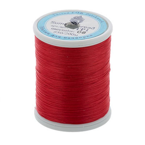 Нитки для пэчворка SumikoThread 200 м, (219 ярд), 08 красный