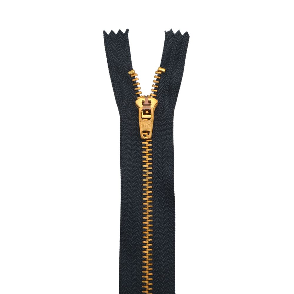 Молния металл джинсовая Т5 (5 мм) 1 зам., н/раз., 14 см, синий, 39061/14-3, 10 шт