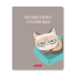 Тетрадь ученическая общая, софт тач, A5+ 96 л. на скобе, белизна 100%, 5 шт, клетка, 000350 Кот-пофигист, Светоч 96ТСК5_12_3_1