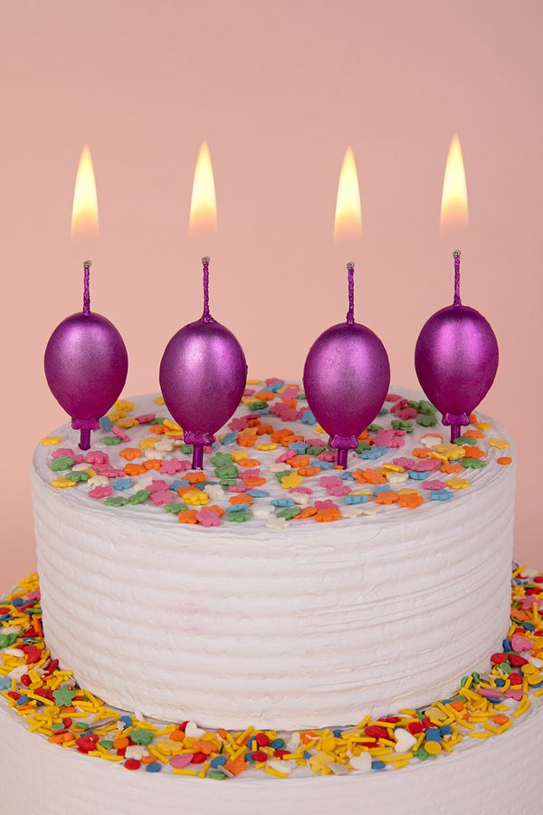Набор свечей для торта 6 г, 12х4 шт, 02_фиолетовые шарики, Boomzee BCD-23