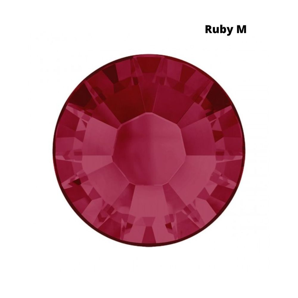 Стразы Swarovski клеевые плоские 2028HF, ss 5 (1.8 мм), Ruby M, 144 шт