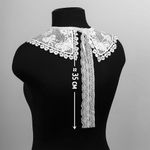 Пришивной кружевной воротник 30х35 см, матовая нить, TBY.13/189, белый, 10 шт