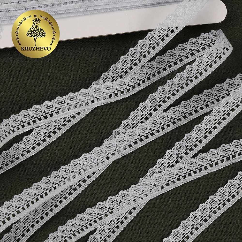 Кружево отделочное в стиле "трикотаж" 10 мм, цв.11 серый, уп. 27,4 м