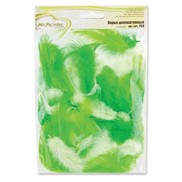 Перья декоративные 5-10 см, 5х3 г,±0.5 г, 09 Голубой (ассорти), Mr.Painter