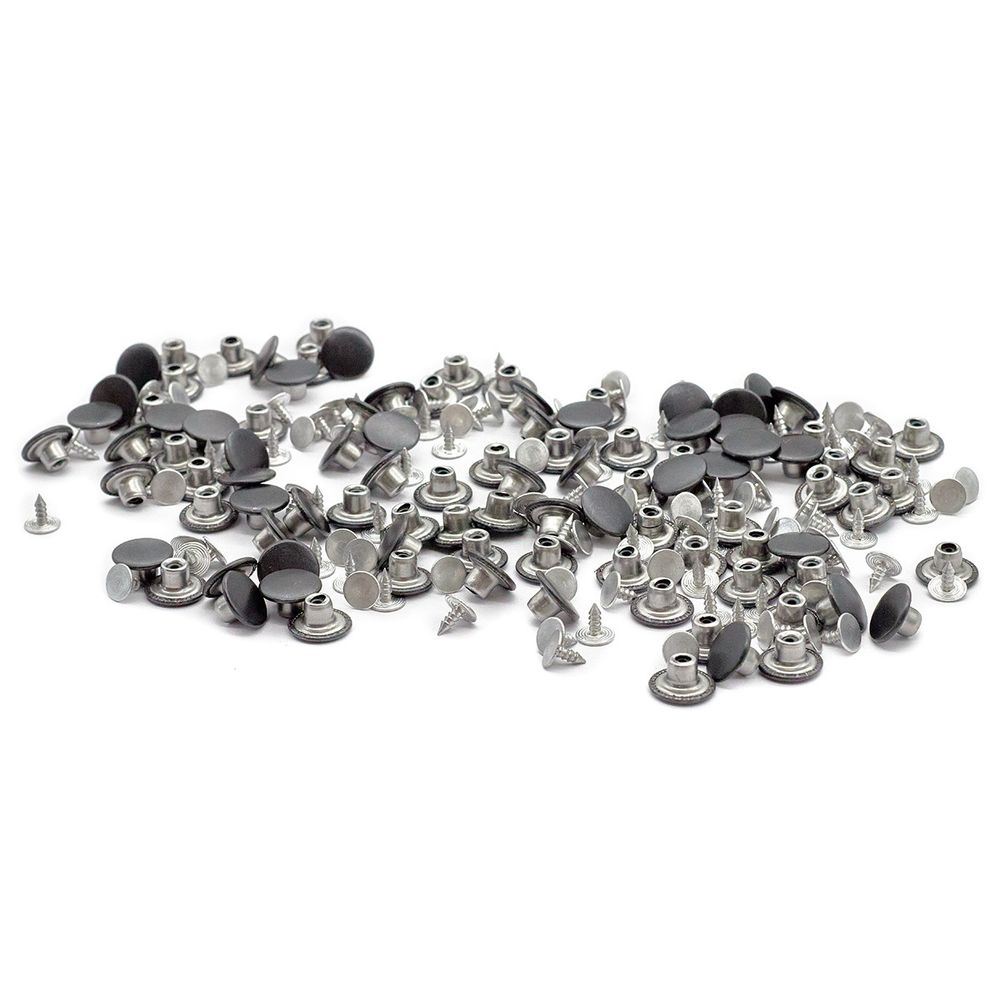 Пуговицы джинсовые ⌀14 мм, фиксированная ножка, сталь, гладкая, оксид, 100 шт, New Star