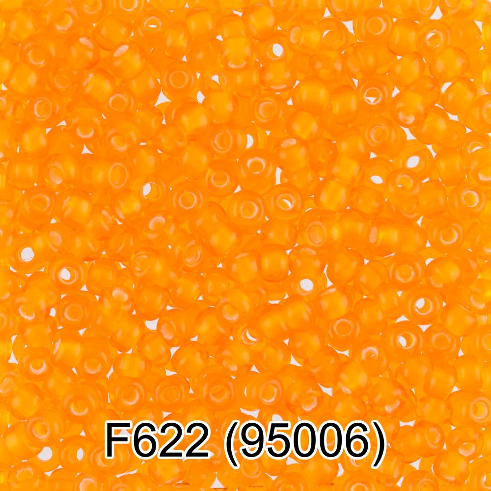 Бисер Gamma 10/0 (2.3 мм), 150 г (10х5 г), 1-й сорт F622 оранжевый, 95006, круглый 6