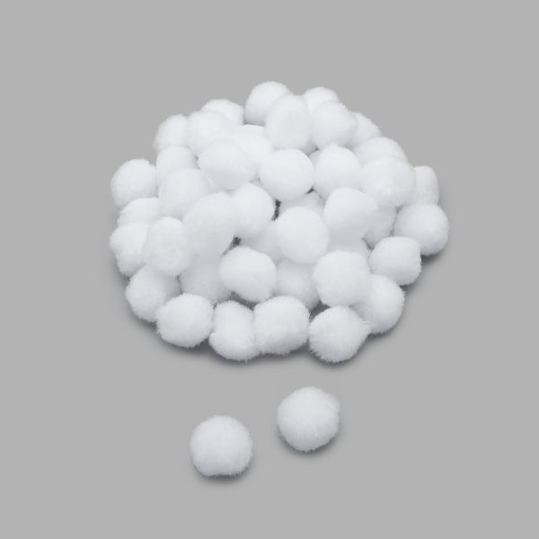 Помпоны декоративные ⌀25мм, 50 шт/упак, Astra&Craft (PA-001 белый)