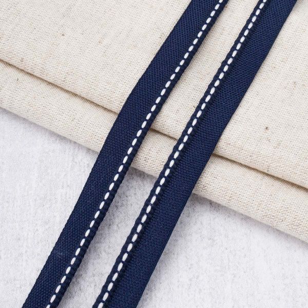 Кант декоративный 10 мм / 50 метров, синий с белым, 4876