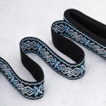 Стропа (ременная лента) 38 мм / 3 метра, [36.33 г/пог.м], с принтом 1-сторонняя, T0736 голубой/черный, 3Al359