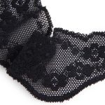Кружево эластичное (стрейч) 40 мм, черный, 15 м