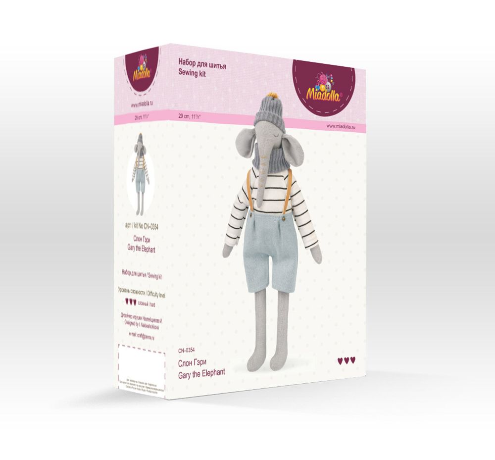 Набор для шитья игрушки Слон Гэри 29 см, Miadolla CN-0354