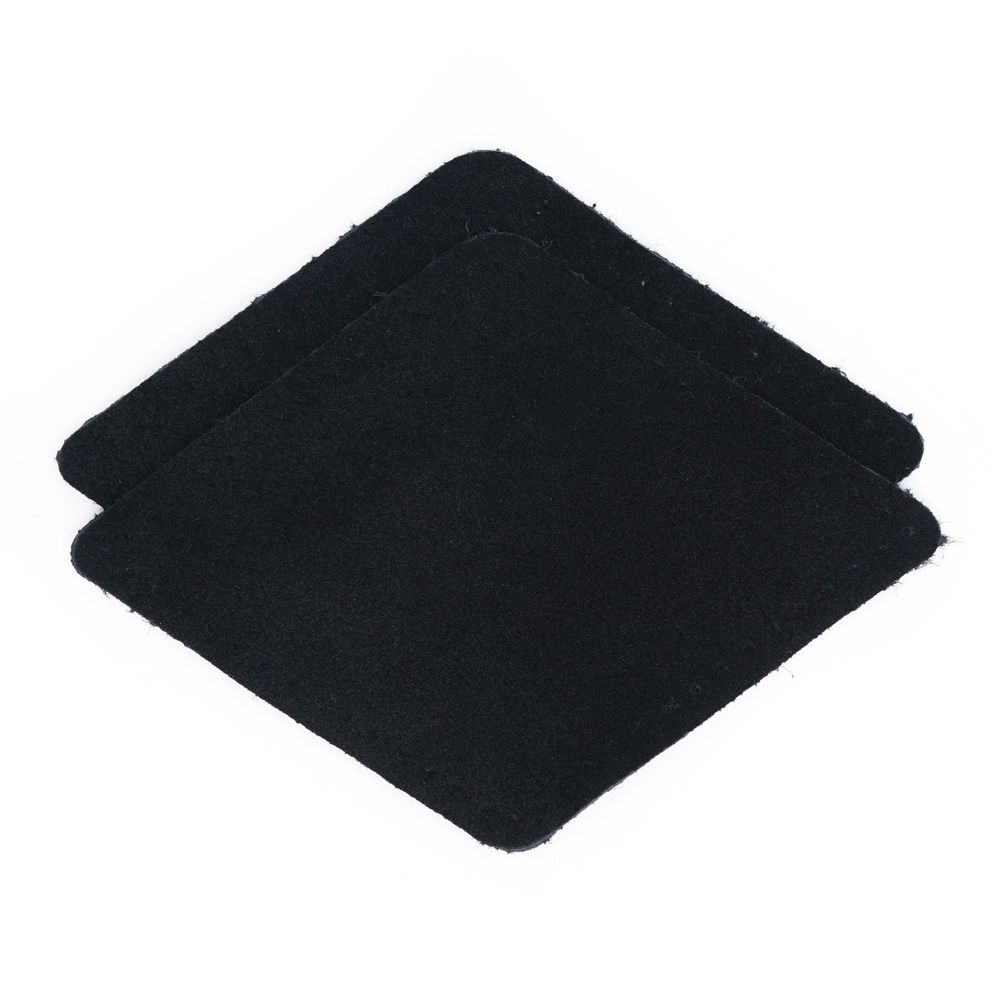 Заплатки пришивные из замши, ромб 8х11,2см с перфорацией, 2 шт, 100% кожа, 20 черный, 59125