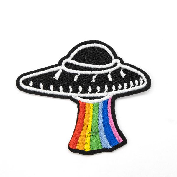 Термоаппликация Летающая тарелка с радугой, 7,5х6,3см, Hobby&Pro