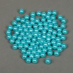 Бусины пластик (перламутр) ⌀10 мм, цв.099 яр.бирюзовый уп.50г (96 шт), Magic4Hobby