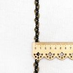 Тесьма отделочная 15 мм / 10 метров, вязаная, черный/золото, С884Г7