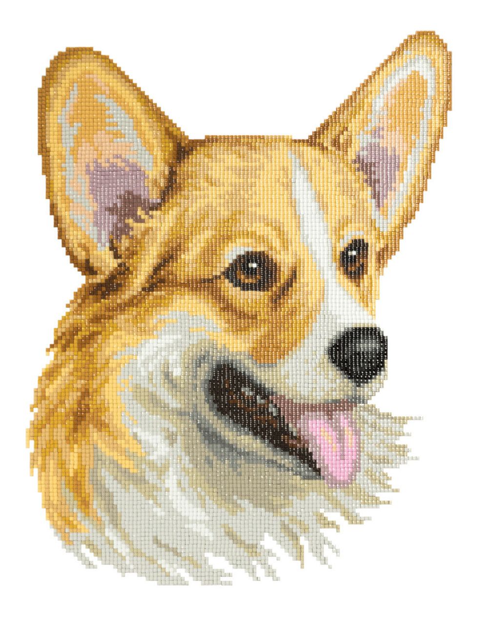 Алмазная (кристальная) мозаика Фрея, Веселый вельш-корги, 30х35 см