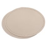 Заплатки пришивные из кожи, овал 8х10,9см с перфорацией, 2 шт, 100% кожа, 06 бежевый, 9124