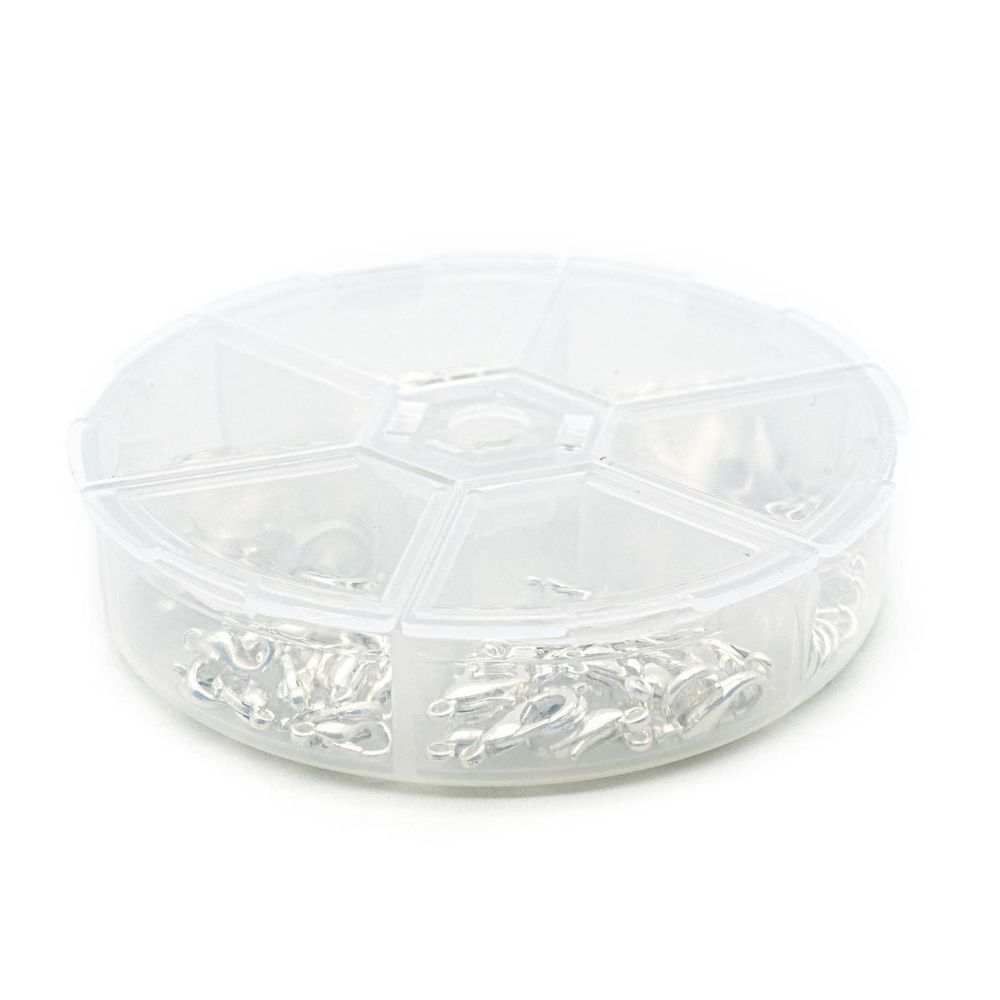 Набор фурнитуры для украшений, серебро, Астра