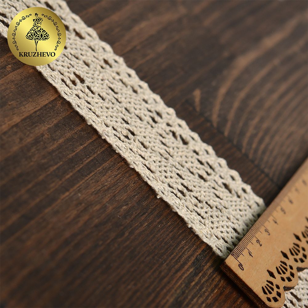 Кружево вязаное (тесьма) 40 мм, 6211 цв.01 молочный, 25м, Kruzhevo