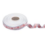 Лента (тесьма) жаккардовая 24.0 мм / 25±1 метров, Орнамент для северных народов, рис 9875 №2 бел/красн/синий, Gamma C3885