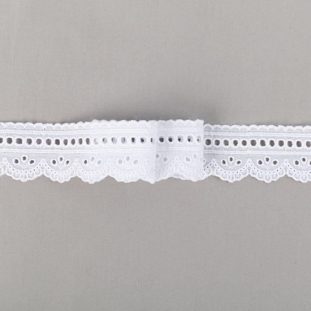 Кружево шитьё 38 мм / 9±0.2 метров, Турция, белый, Gamma GYEM-3802