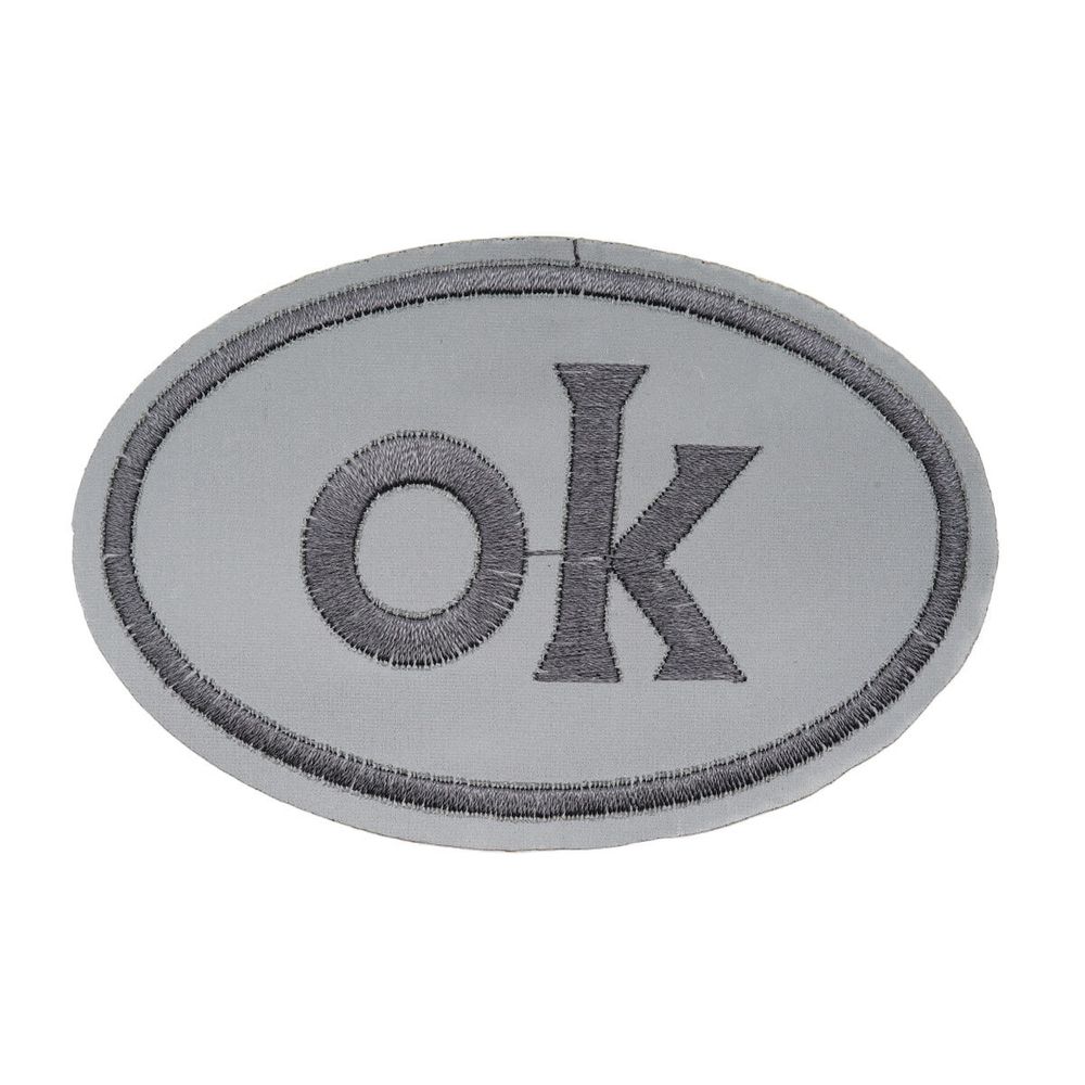 Термоаппликация овал OK 92х60мм (Reflective (отражающий)), 2 шт, LA560