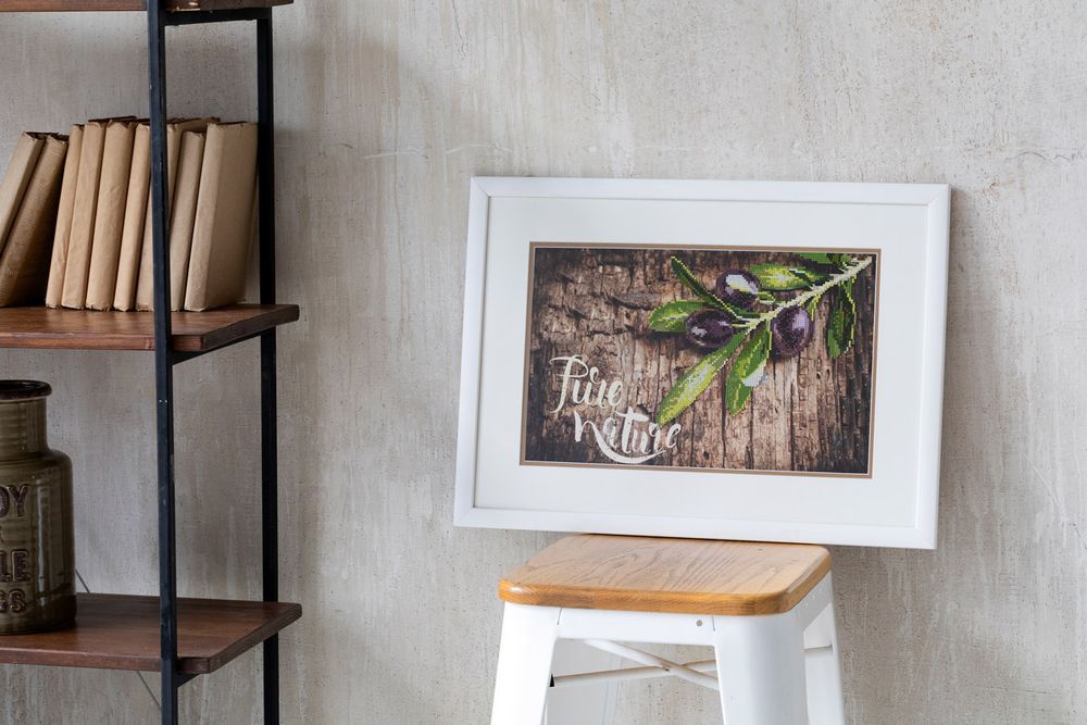 Алмазная (кристальная) мозаика Фрея, Веточка оливы, 40х25 см