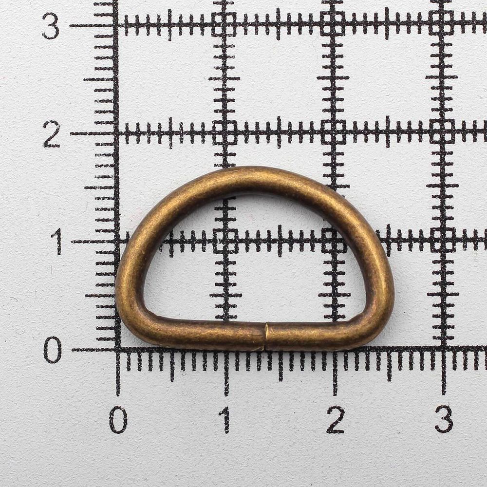 Полукольцо сварное металл внутр. 20 мм (внешн. 25х17 мм, ⌀2.5 мм), 50 шт, латунь ГР, 6069