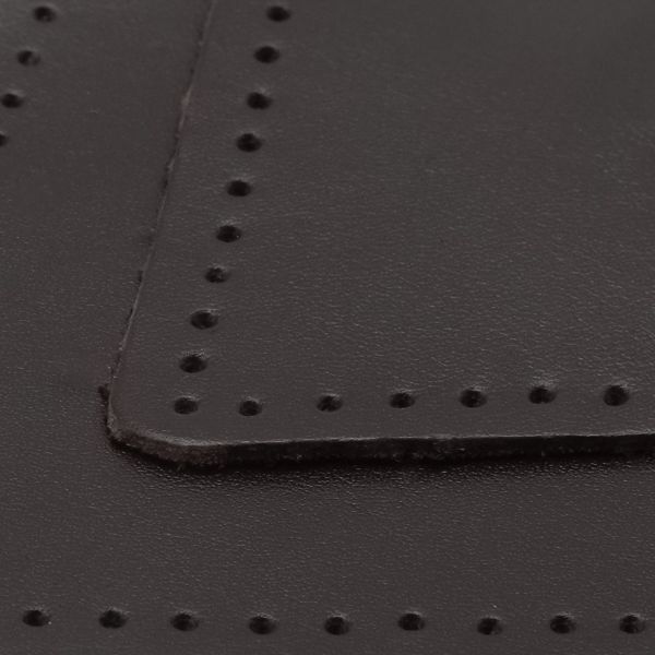 Заплатки пришивные из кожи, ромб 8х11,2см с перфорацией, 2 шт, 100% кожа, 03 темно-коричневый, 9125