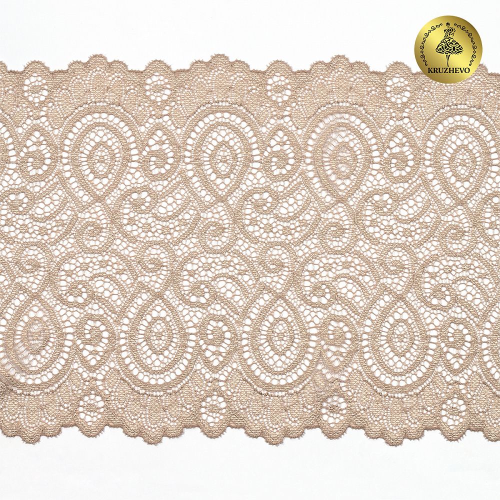 Кружево бельевое эластичное 180 мм / 120 м, L1351 цв.L168 серебристый пион, Kruzhevo