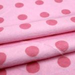 Мех коротковорсовый 3мм с принтом горох, 47*47см (±2см), 100% п/э (светло-розовый/розовый) 29495