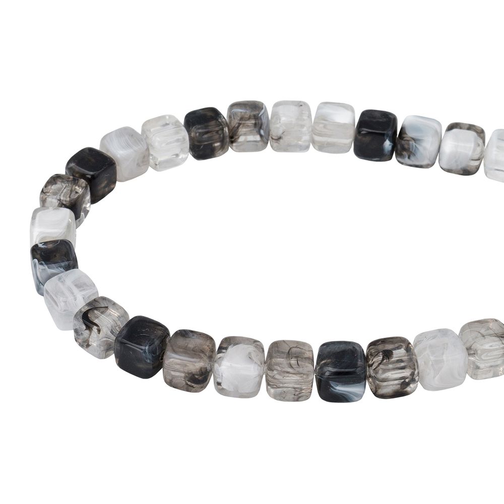 Бусины акрил 6.5х6.6 мм, 500 г, прозрач. в цвете, куб, AD032 серый аквамарин, (7748713)4658 , Astra&Craft