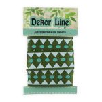 Лента атласная с рисунком Ромбы 25.0 мм / 3 метра, зеленый, Globus