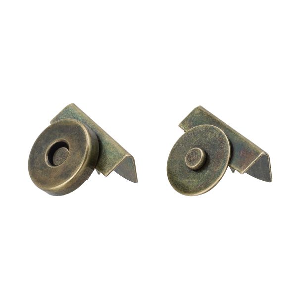 Замок застежка для сумки магнитный 20х17х14мм, 2 шт, LMKZ-004 бронза