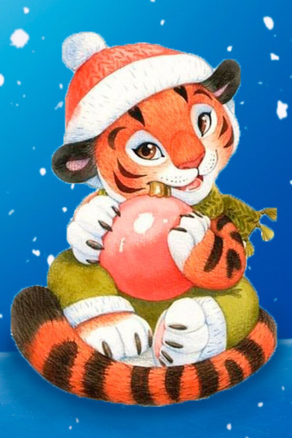 Алмазная (кристальная) мозаика Фрея, Игривый тигренок 20х30 см