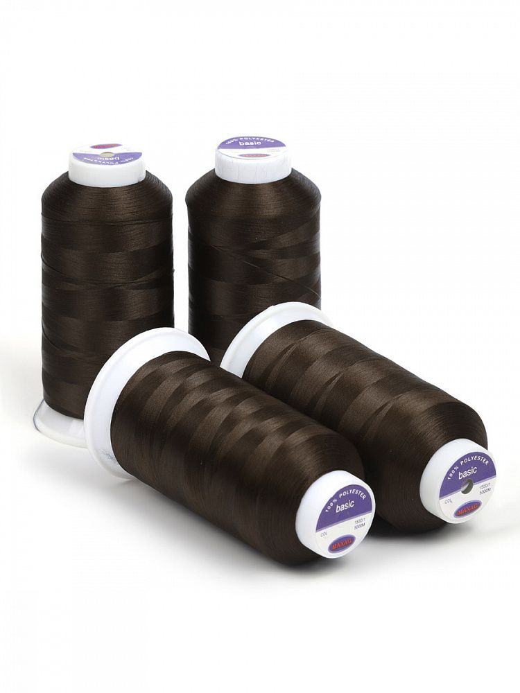 Нитки швейные текстурированные Max, 150D/1, 5000 м, 90г, 276 коричневый, 4 катушки Нитки швейные текстурированные Max, 150D/1, 5000 м, 90г, 276 коричневый, 4 катушки